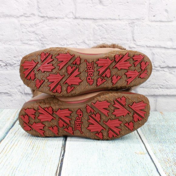 Pajar Brown Grip Faux Fur Leather Lace Up Mid Calf Winter Boots US 8-8.5 - Picture 9 of 9